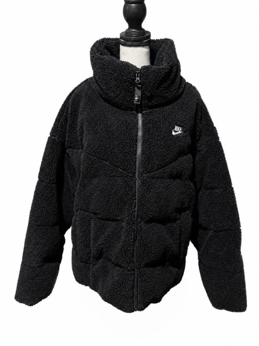 Nike Kids Black Sherpa Zip-Up Jacket